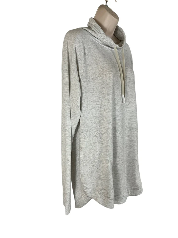 Sudadera con capucha grande Tek Gear para mujer marfil-japezo manga larga corbata delantera Foto 3 de 4