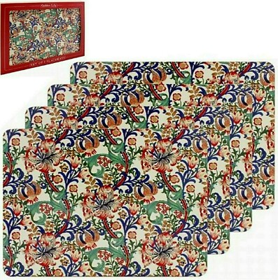 4er Set Tischsets Golden Lily William Morris Arts & Crafts Leonardo Collection
