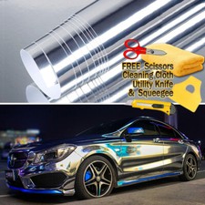 360 X 60 Silver Chrome Mirror Vinyl Film Wrap Sticker Stretchable 30ft X 5ft