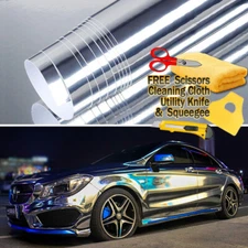 360" x 60" Silver Chrome Mirror Vinyl Film Wrap Sticker Stretchable 30ft x 5ft