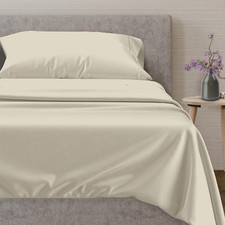 Luxury Twin XL Egyptian Cotton Sheets - 600 Thread Count, Deep Pockets, Sand