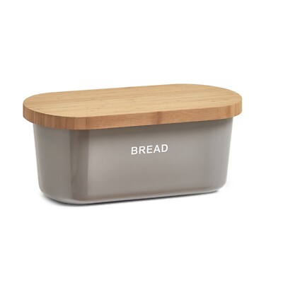 Brotkasten 36 x 20 x 14,5 cm Grau Brotbox Frischhaltebox neuetischkultur