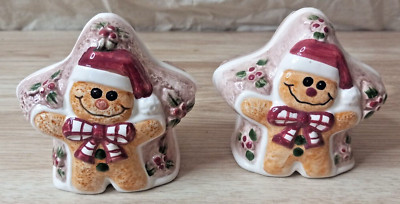 Ginger Bread Star Cookie Salt & Pepper Shakers Ceramic