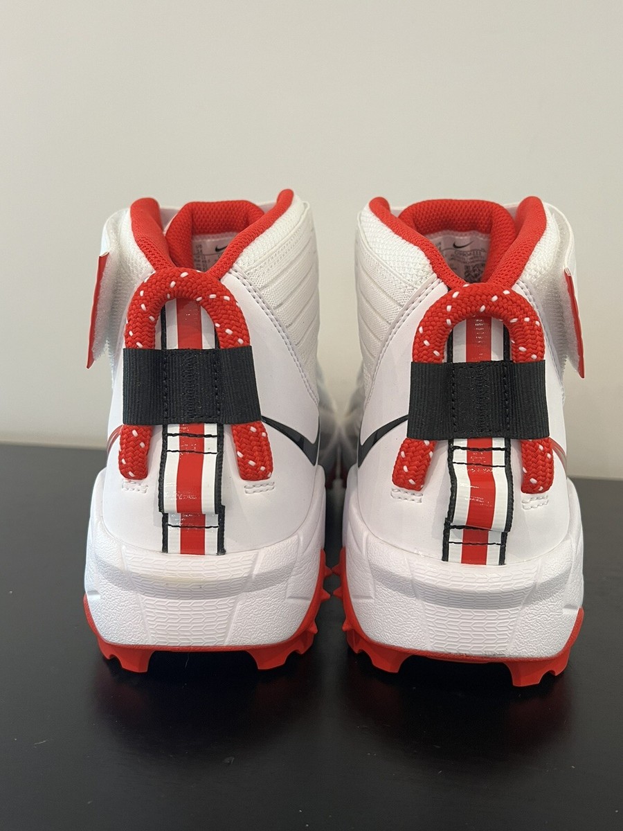 Size 14 Nike Force Savage Pro 2 Shark Ohio State PE Football Cleats White NEW Size 14 Nike Force Savage Pro 2 Shark Ohio State PE Football  main image 3