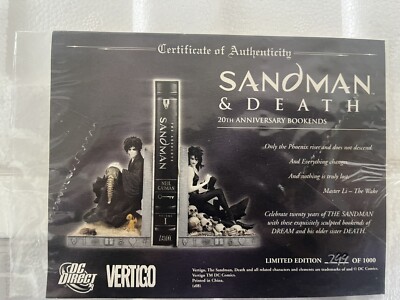 Sandman & Death DC Direct 20th Anniversary Bookends 1st Edition