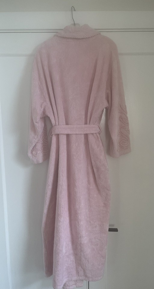 Vintage Stan Herman Long Cotton Chenille Robe, Pink, Size Large, Great