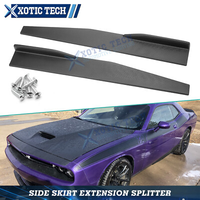 Left & Right Lower Door Side Canards Diffuser For Dodge Challenger Charger 2000+