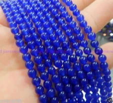 Wholesale 5 Strands 4mm Blue Jade Gemstone Round Loose Beads 15" AAA