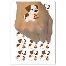 Pizza Jack Russell Terrier Dog Puppy Temporary Tattoo Water Resistant Set