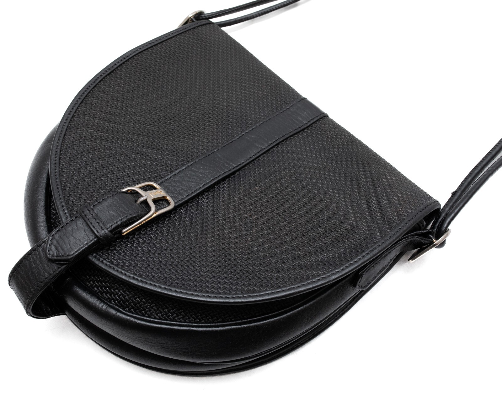 Yves Saint Laurent Borsa a tracolla vintage anni '80 in tela e pelle