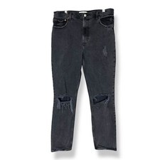 Abercrombie Fitch Jeans The 90s Straight Ultra High Rise Size 32 14 Gray Black