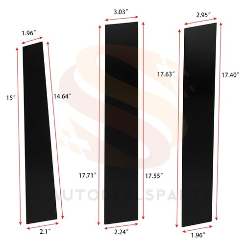Door Trim 6 Pieces Set Pillar Posts Glossy Piano Black Fits Honda CRV 2007-2011 - Picture 2 of 6