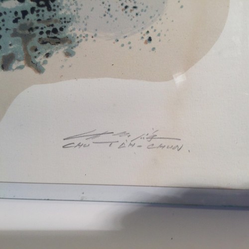 Chu Teh-Chun 1920-2014 Abstraction Lithographie signée /série Olympic Centennial - Photo 2/4