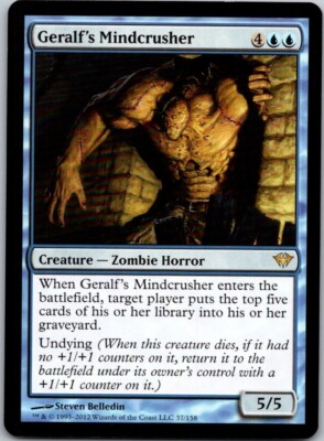 Magic the Gathering Geralf's Mindcrusher Dark Ascension MTG Free Shipping!