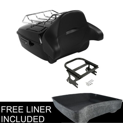 King Trunk Backrest 2Up Mount Top Rack Fit For Harley Tour Pak Touring 1997-2008