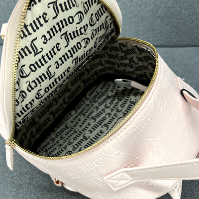 Juicy Couture Backpack Medium Powder blush pink gold Logo | eBay display picture 2