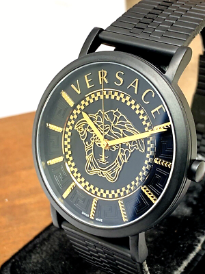 Versace Men's Watch VEJ400621 V-Essential Swiss Quartz Gold Black