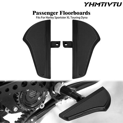 Rear Passenger Defiance Floorboards Male Mount Footpegs Fit For Harley FLH Dyna