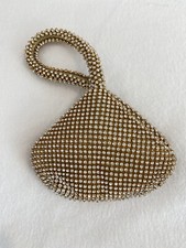 Cache Beautiful Fold over Bag Pouch Vintage Shiny Stone Evening Purse Silver NEW