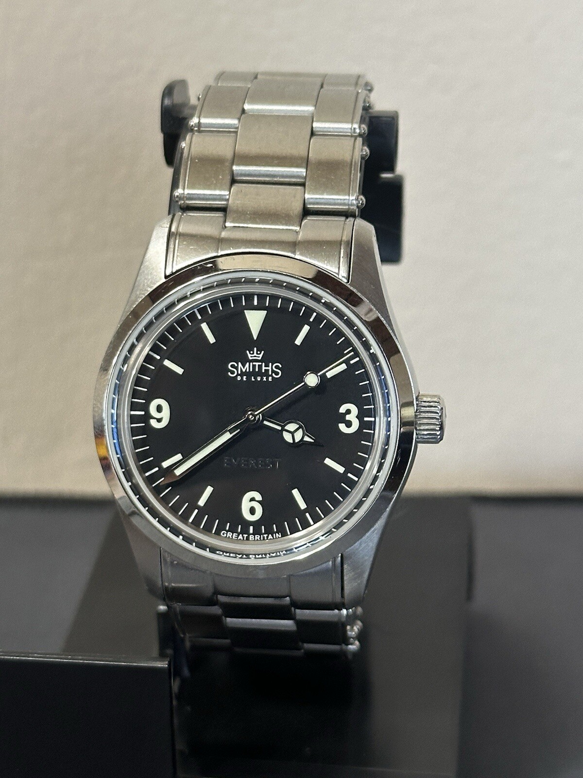 Smiths Everest PRS-25 Black Dial 36mm Automatic Watch Good 