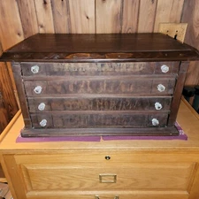 Antique Willimantic Spool Cabinet - CT Connecticut mill original