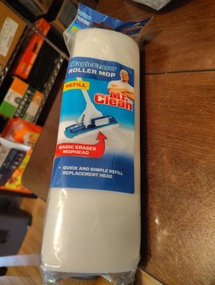 Mr. Clean Magic Eraser Roller Mop Refill White Blue Free Shipping 