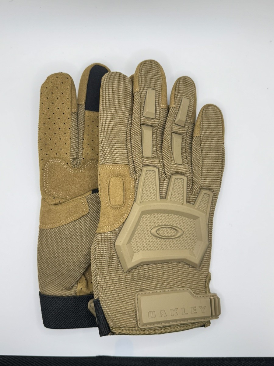 Oakley Tactical Gloves Tan Padded Knuckle Durable Utility Size M