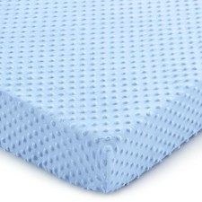 Baby Crib Sheets, 28 x 52 Inch Minky Dot Fitted Crib Mattress Sheet for Boys,...