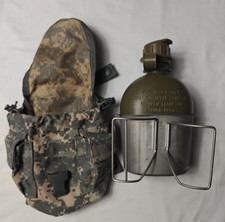 USGI OD Canteen w ACU Cover & Canteen Cup & Stove / Stand 4 PC COMBO Set Kit USA