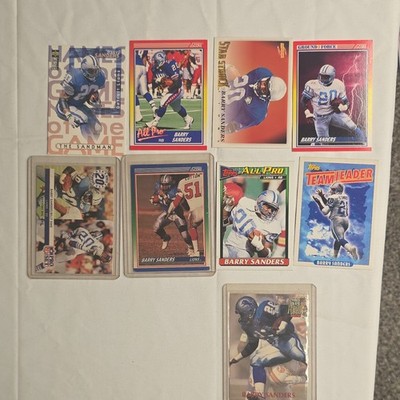 Topps/Score NFL 9-Card Lot Barry Sanders Detroit Lions 1990s All Pro
