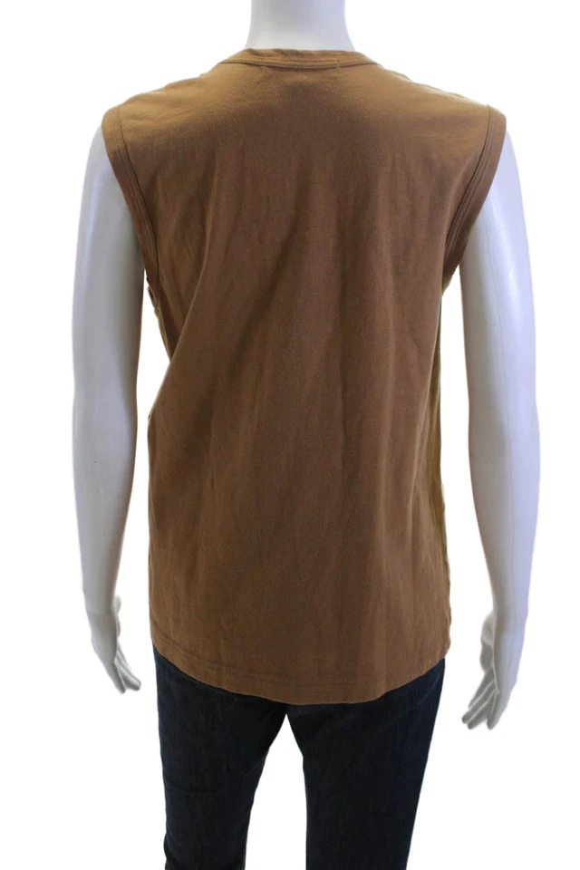Camiseta sin mangas Comme Des Garcons para mujer básica marrón algodón cuello redondo talla M Foto 3 de 4