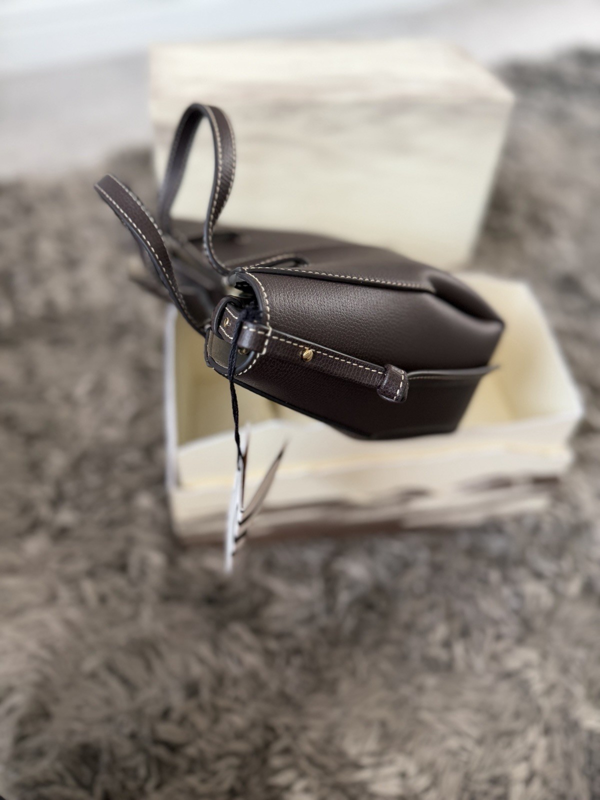 Polene Cyme Tote Nano EDITION TEXTURED EBONY RRP£350 image 7