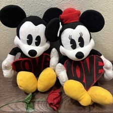 Disney Mickey  Minnie Mouse Plush Love Valentine's Heart Character Doll 16"