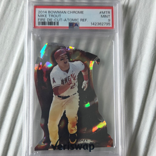 Mike Trout [Atomic Refractor] #MTR 2014 Bowman Chrome Fire Die Cut Refractors card