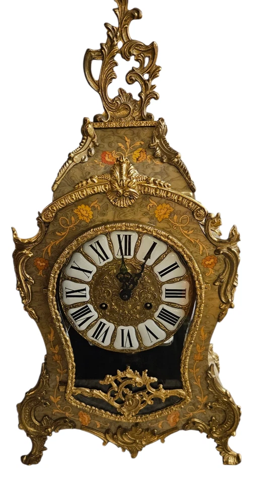 Vintage Franz Hermle Italian 8-Day Mantle Clock with Chimes Rocco style - Image 2 of 4