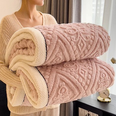 Winterdecke Plüsch Warm Weich Dicke Kuscheldecke Samt Baumwolle Sofa Bett