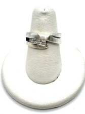 Sterling Silver Princess Clear Gemstone Band Ring Sz 7