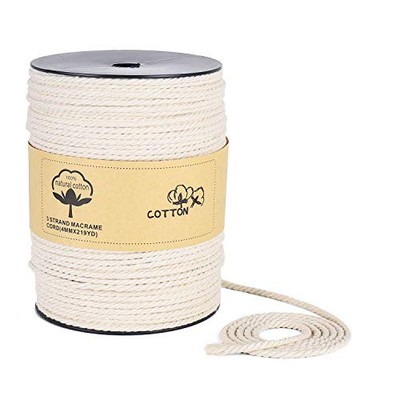 Natural Macrame Cord 4mm x 219Yards, Beige Macrame Rope, Cotton Cord for Wall