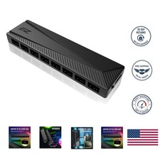 8-Port ARGB PWM Fan Hub for PC - Effortless Cable Management  Synchronization