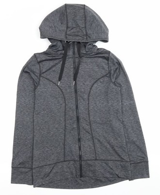 F&F Damen-Hoodie grau durchgehender Reißverschluss Größe 10 schmale Passform Sportbekleidung