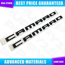 2x 3D Nameplate Door Side Emblems For Camaro 2010-2015 Letters Badge Matte Black