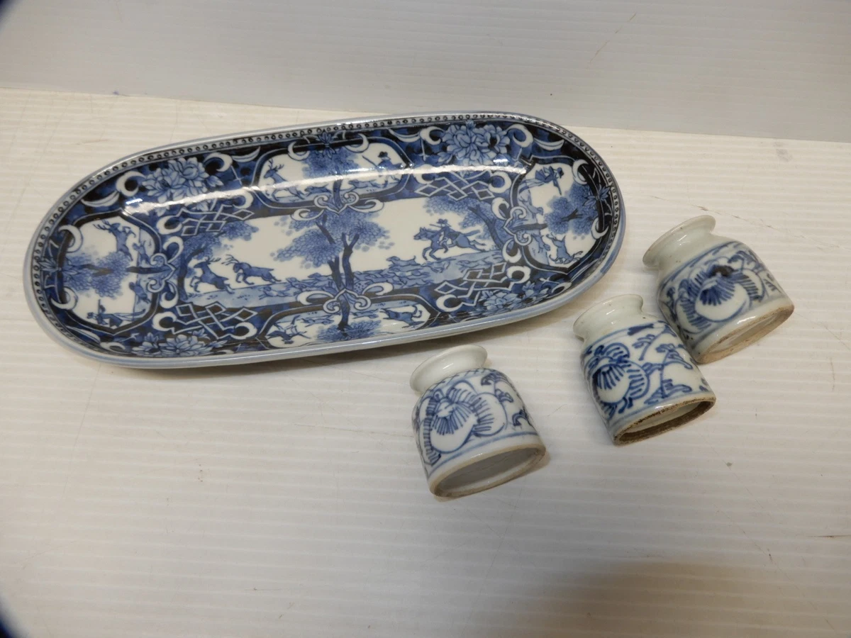 中国古董蓝色盘子| eBay