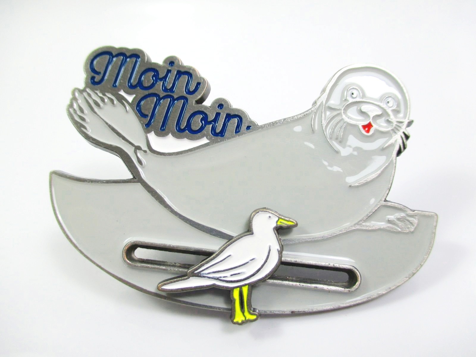 North Sea Baltic Sea Seal with Seagull Slider Premium Metal Magnet Souvenir
