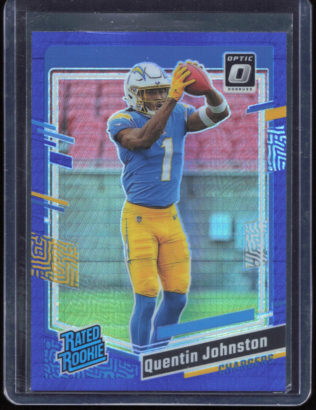 2023 Donruss Optic #265 Quentin Johnston Blue Hyper