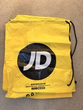 JD Sports Drawstring Gym Festival PE School Bag - Yellow & Black