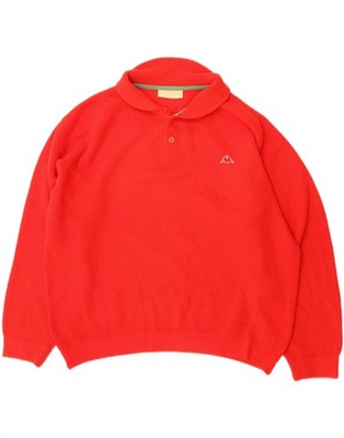 KAPPA Mens Polo Neck Jumper Sweater 2XL Red Wool HS42