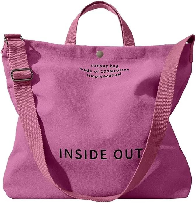 Large Canvas Tote Bag for Women inside out Bag Crossbody Sho