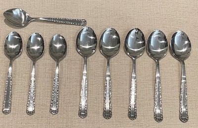 9 Pc Lot Northland Stainless SURF CLUB Teaapoon Soup Condiment Serving Spoon
