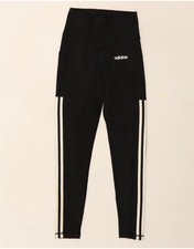 ADIDAS Womens Climalite Leggings UK 4/6 XS Black Polyester AR07