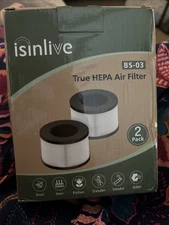 TWO Pack Isinlive BS-03 True HEPA Air Filter 3 Stage Fits PARTU and Slevoo